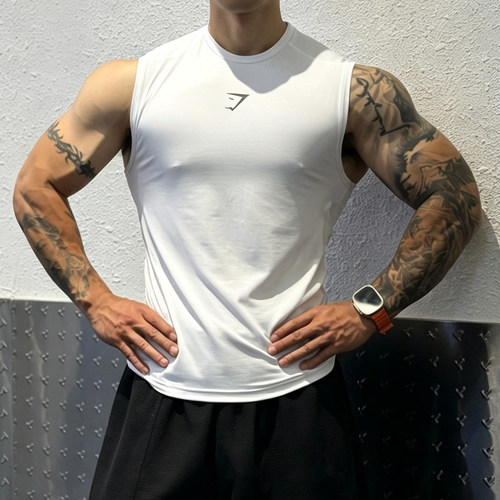 GYMSHARK Element男士紧身速干无袖坎肩压缩背心运动透气健身吸汗