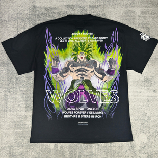 DARCSPORT狼头龙珠超赛布罗利联名运动短袖健身宽松圆领t恤