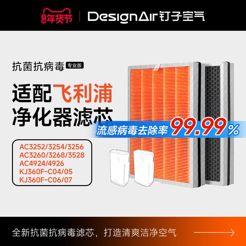 适配飞利浦空气净化器滤网AC4924/AC4926过滤芯除PM2.5集尘FY3137