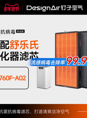 适配舒乐氏空气净化器滤芯KJ760F-A02过滤网RF7601活性炭除醛除霾