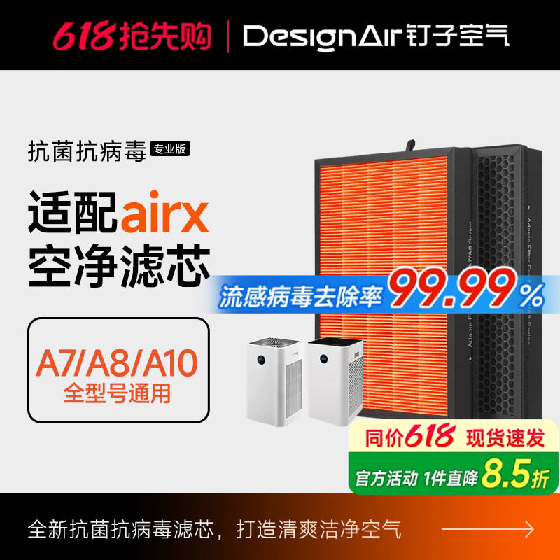 适配airx空气净化器滤网A7/A7F/A8/A8P/A8S/A10过滤芯AF701/801