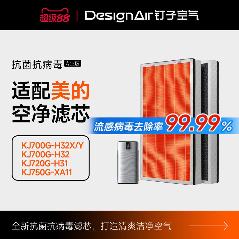 适配美的空气净化器滤网KJ700G-H32/KJ720G-H31复合过滤芯FC-70H1