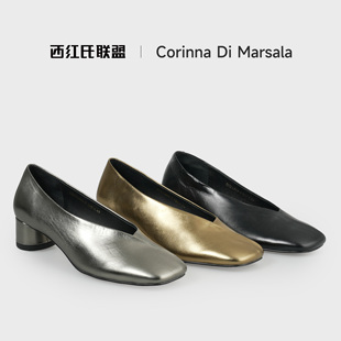 跟高4cm半码 气质浅口真皮单鞋 时尚 拍小 西红氏联盟