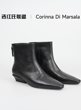 【大壮•西红氏】打蜡羊皮~全羊皮时装靴X22B62J25701-2跟高3cm