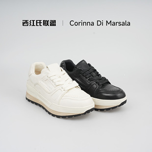 厚底增高马皮纯色休闲鞋 新款 秋季 跟高4cm 大壮•西红氏