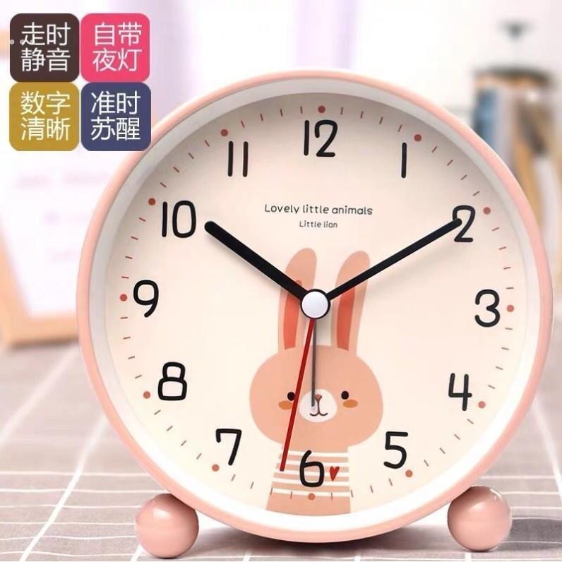 创意简约数字夜光闹钟儿童学生起床小闹钟桌面床头静音电池小台钟