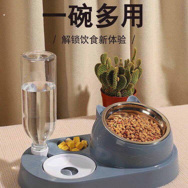 猫碗双碗自动饮水狗碗狗盆食盆泰迪饭盆宠物自动饮水狗狗陶瓷猫咪