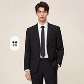 公务员面试韩版 西装 年轻 休闲男新郎西服高级感修身 职业装 套装 正装