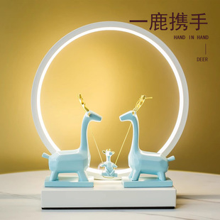 大气风结婚礼物送闺蜜新人新娘新婚实用高级小众一家三口摆件台灯