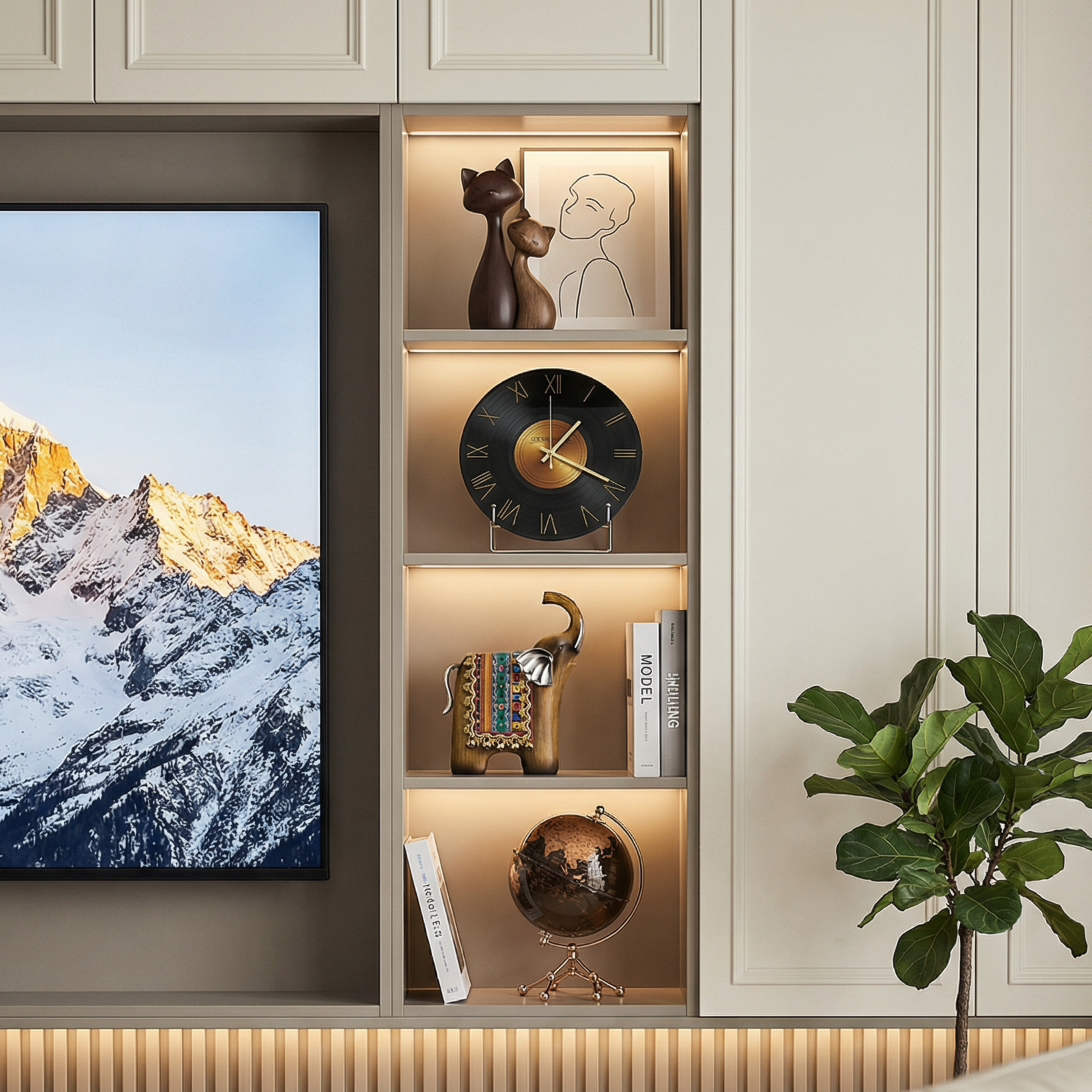 复古客厅电视柜艺术摆件轻奢高档高级感小众玄关展示酒柜软装饰品