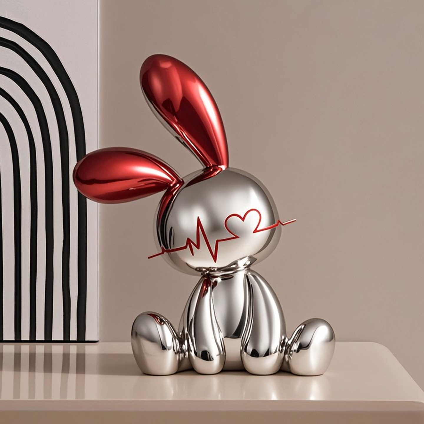 轻奢金属兔子桌面摆件创意家居