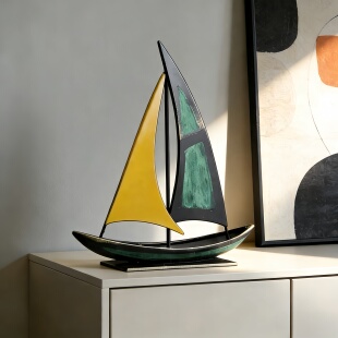 高级感一帆风顺帆船模型摆件客厅电视柜酒柜办公室轻奢高档装饰品