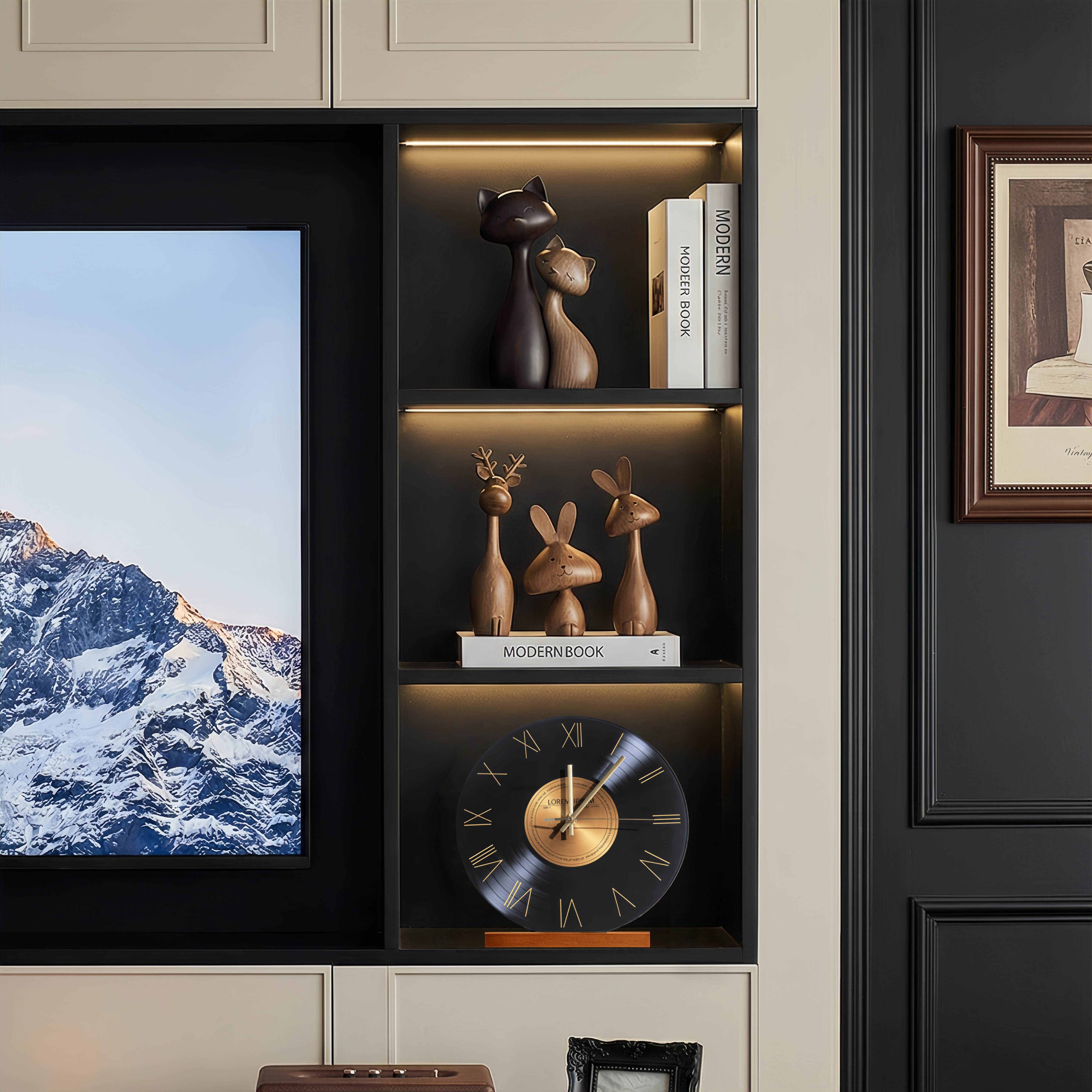 复古中古风客厅电视柜摆件高级感小众壁龛酒柜艺术装饰品轻奢高档