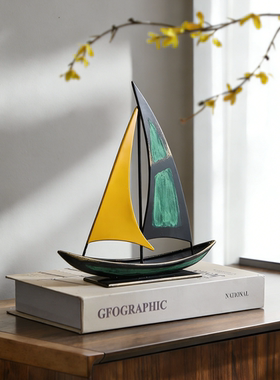 翠澜悟渡舟·帆船摆件