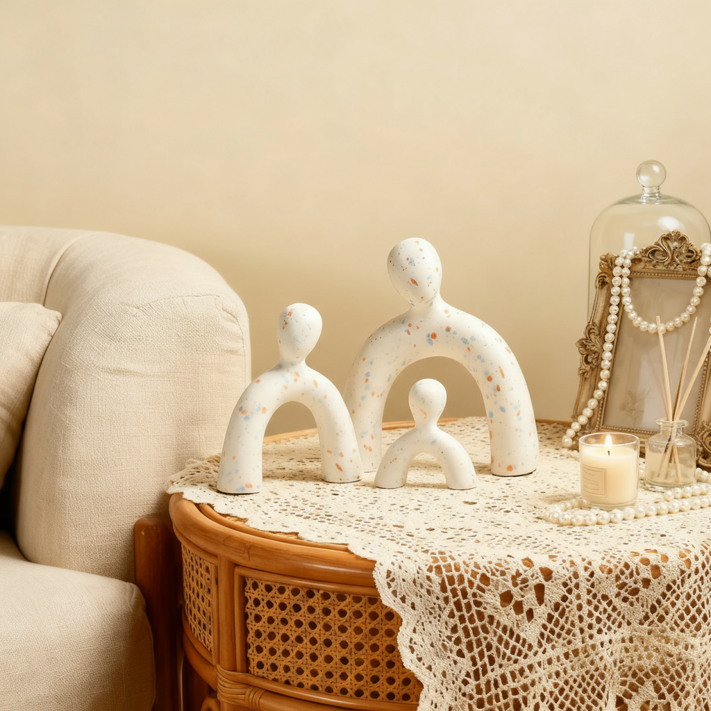 现代简约小人台摆件客厅卧室