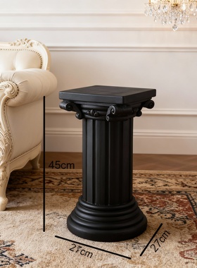 欧式古典圆柱装饰摆件45cm黑色