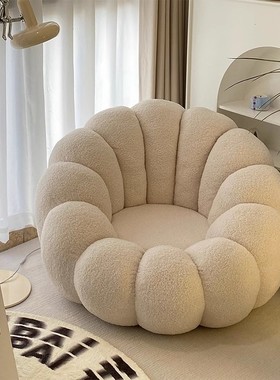 花朵造型绒毛单人沙发椅装饰摆件