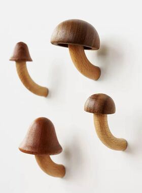 创意蘑菇造型木质桌面收纳摆件