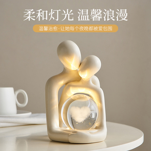 生日礼物 创意情侣小夜灯摆件卧室睡眠灯床头灯现代简约送给闺蜜