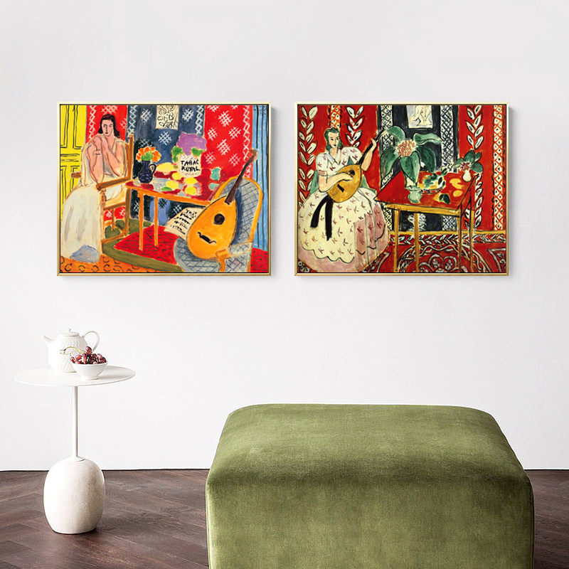 野兽派画马蒂斯客厅装饰画音乐教室抽象画钢琴房挂画壁画大师名画