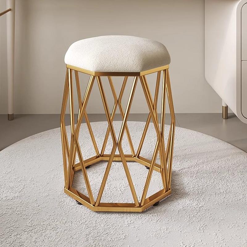 轻奢梳妆台圆凳子家用北欧现代女生卧室化妆台椅子网红ins美甲椅