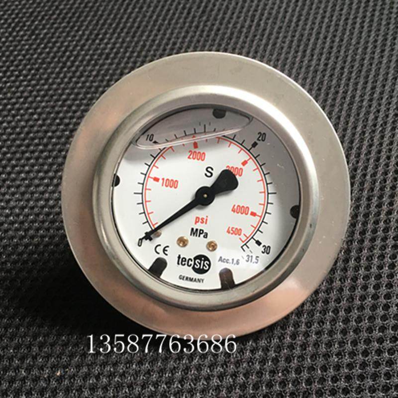 德国tecsis泰科思耐震压力表0-31.5mpa背接式注塑机压力表30MPA