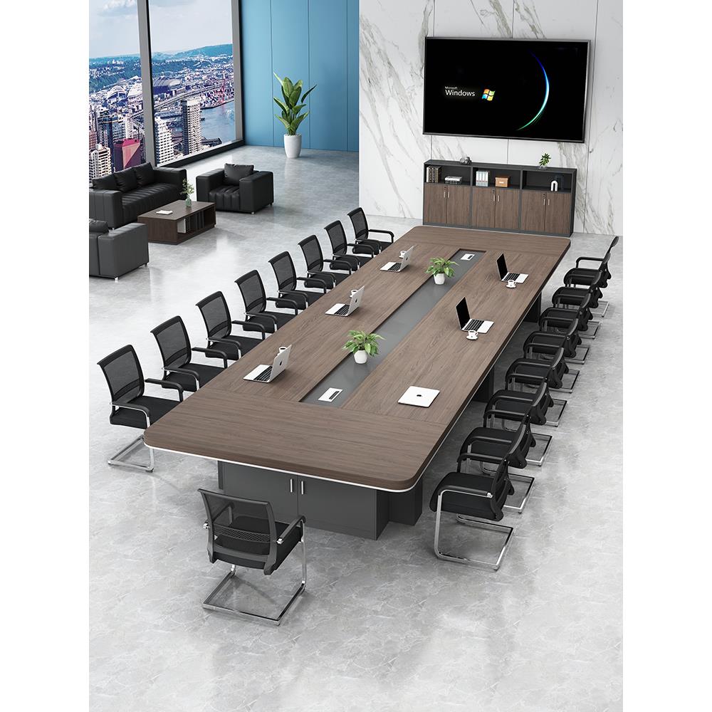大型会议桌长桌现代简约办公桌会议室长方形洽谈家具长条桌椅组合