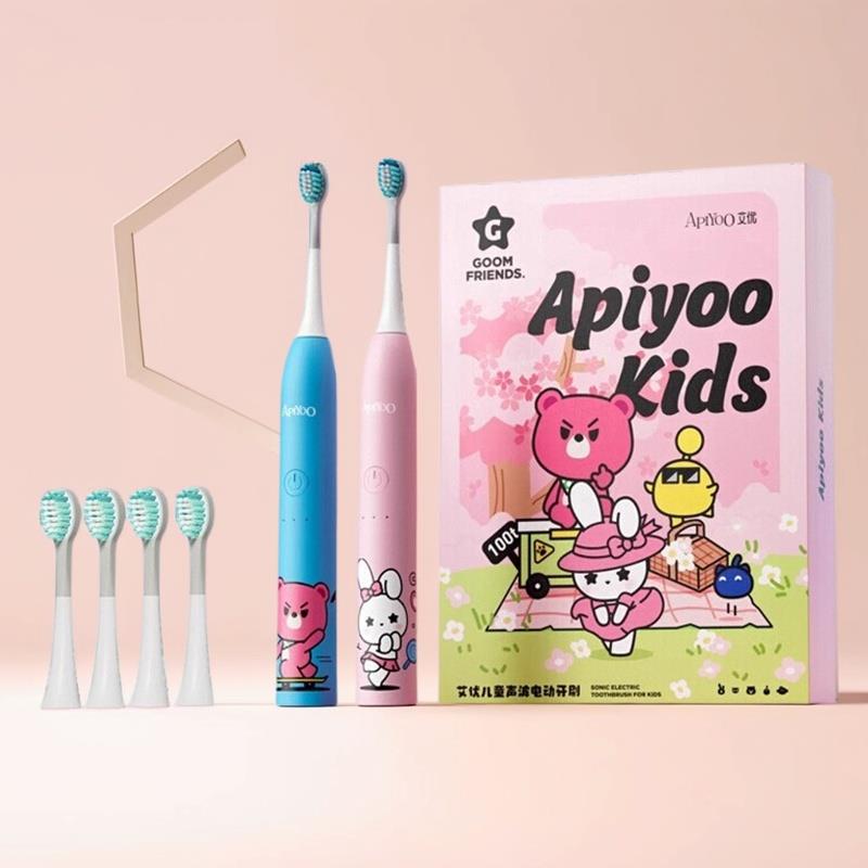 ApiYoo荷兰艾优电动牙刷A7儿童声波宝宝学生可爱卡通3-12岁小孩