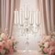 欧式 饰摆件跨境ins风烛台 水晶烛台5头罗马柱玻璃蜡烛台婚礼婚庆装