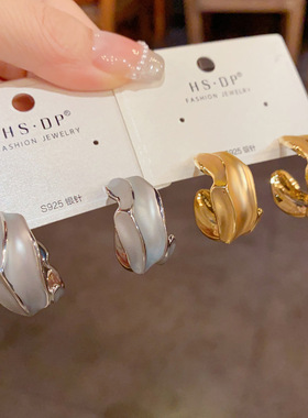 「YU心」法式复古轻奢时尚简约不规则小众设计感耳环