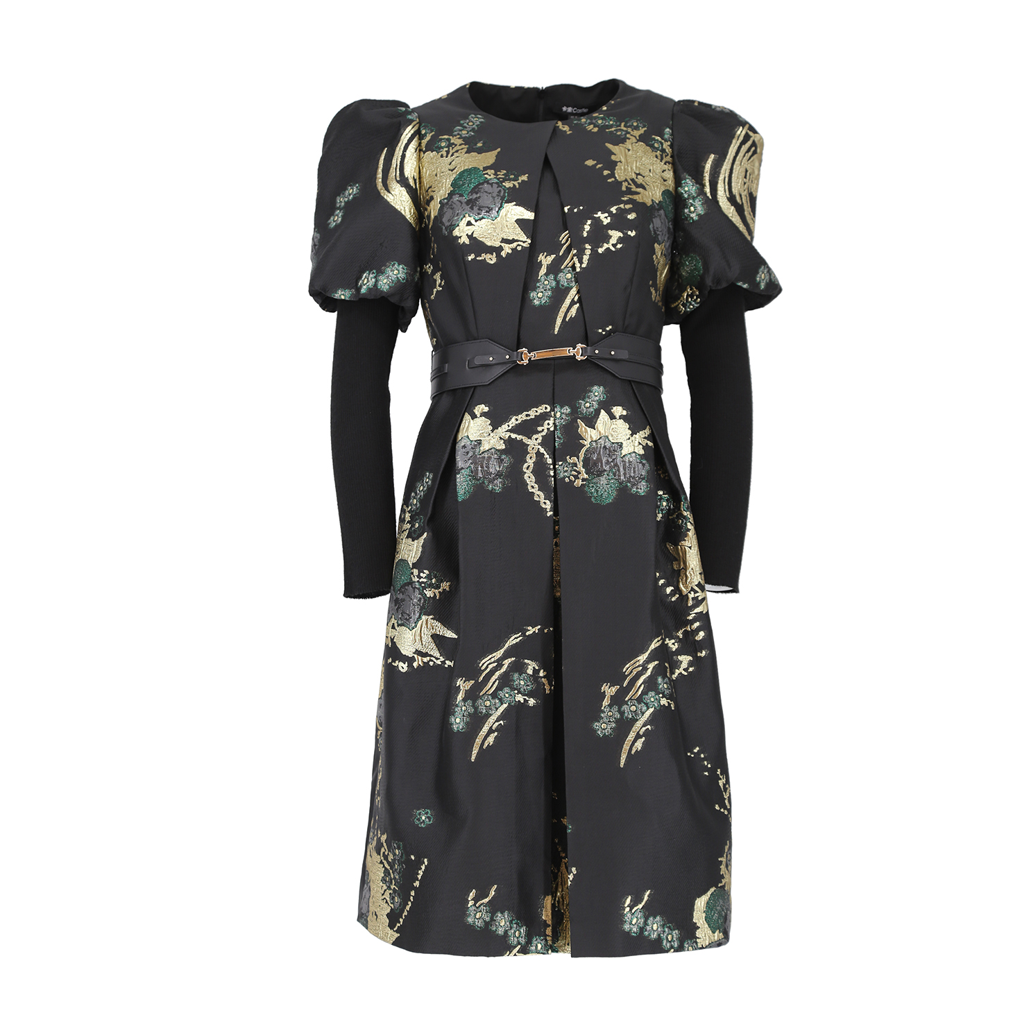 ZJ1342354170W卡索精致女人味毛织拼接连衣裙