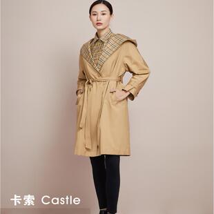 YF2344354238卡索castle风衣羽绒服2024新款冬季女装时尚百搭外套