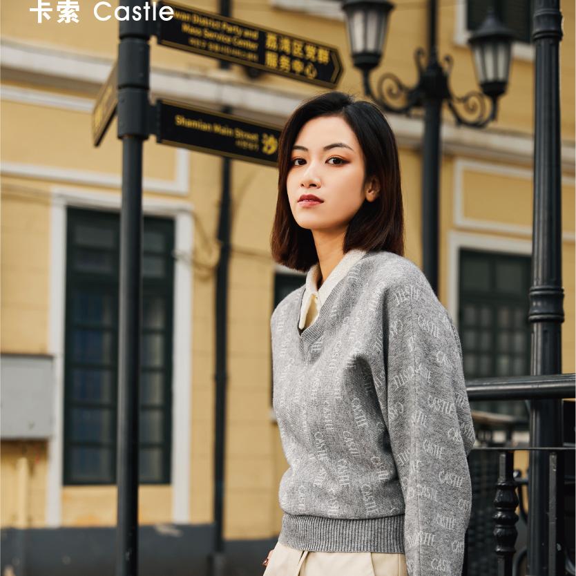 卡索上衣气质百搭温柔风毛针织衫