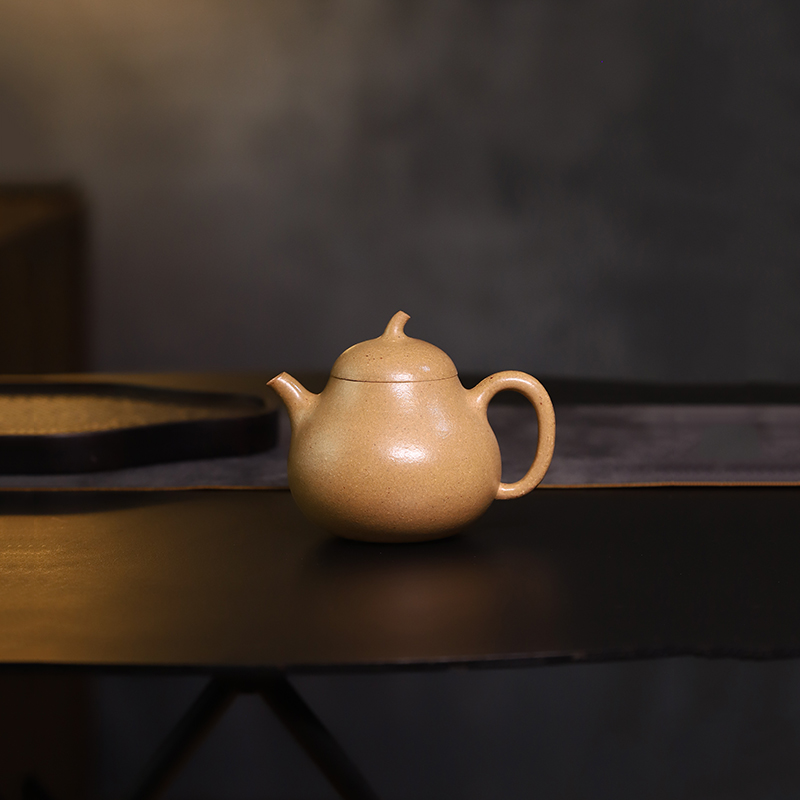 宜兴紫砂壶原矿生砂本山全纯手工段泥茄瓜壶家用小号茶具壶