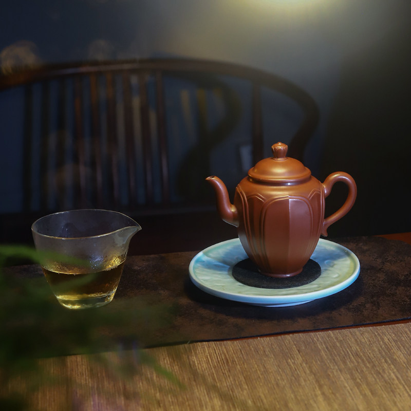 名家工艺师宜兴紫砂壶原矿小红泥妙乐全手工泡茶具国风茶器 400ml