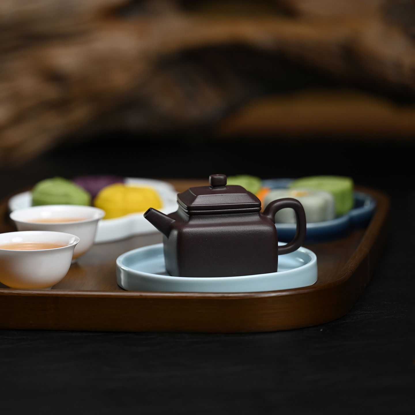 宜兴紫砂壶实用小品方器功夫茶壶茶具原矿紫泥全手工四方壶130ML