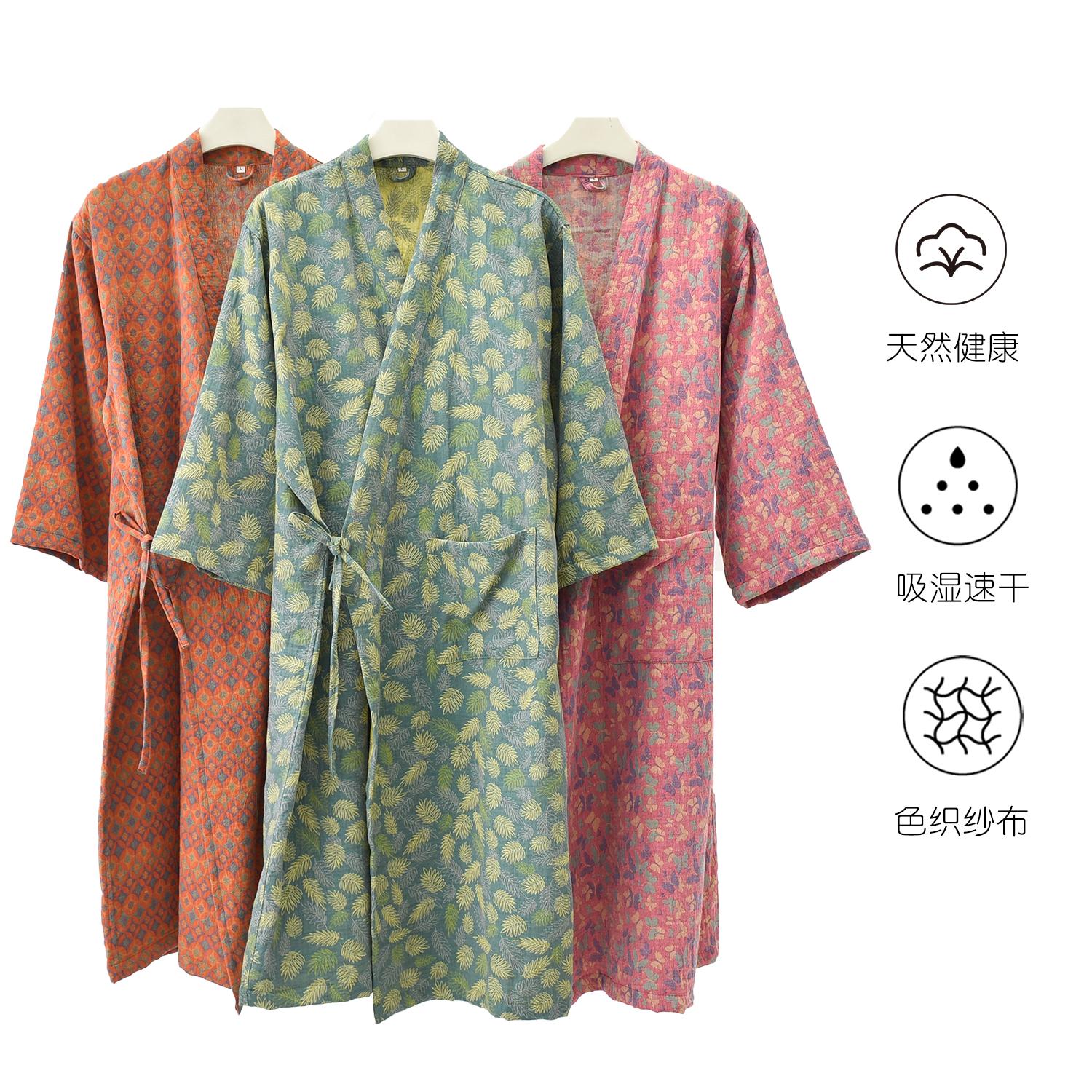 夏季薄款纯棉浴袍女款吸水速干可穿式浴衣全棉洗澡衣宽松居家睡衣