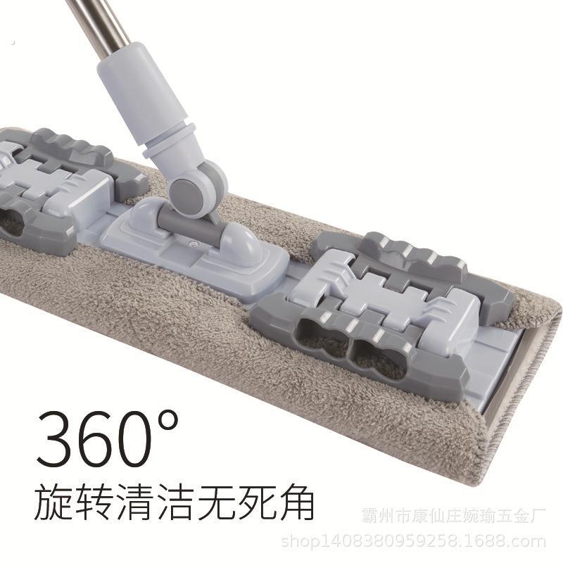 可夹毛巾平板拖把 平托拖把 干湿两用地板平拖 伸缩平板拖把