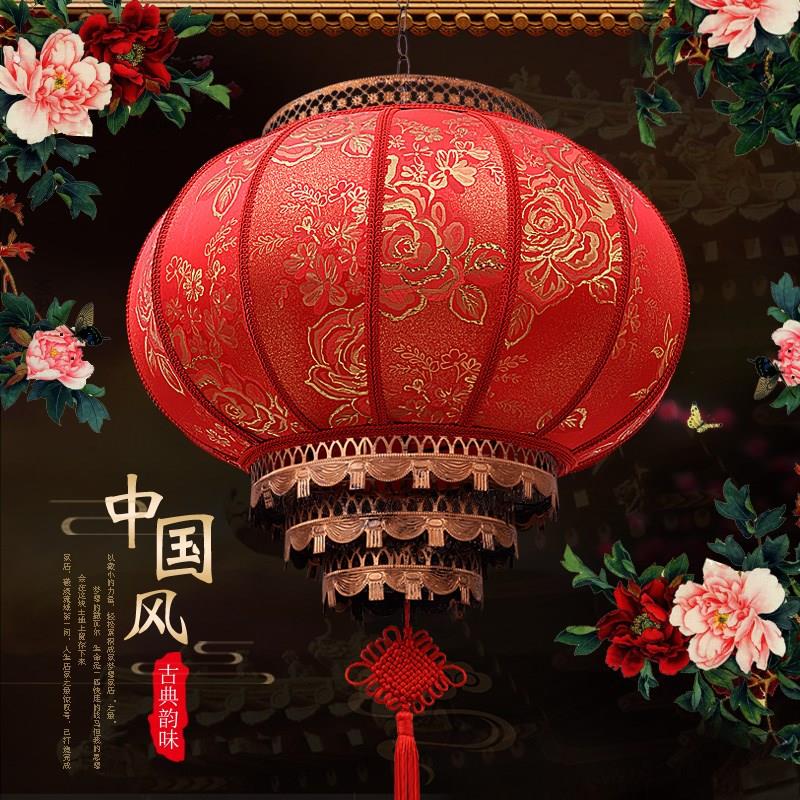 中式大红灯笼灯挂饰过新年大门口户外吊灯2024新款中秋旋转走煤油