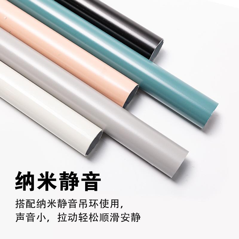 罗马杆窗帘杆一整套套单杆双杆窗帘轨道杆子打孔款顶装侧装双层杆