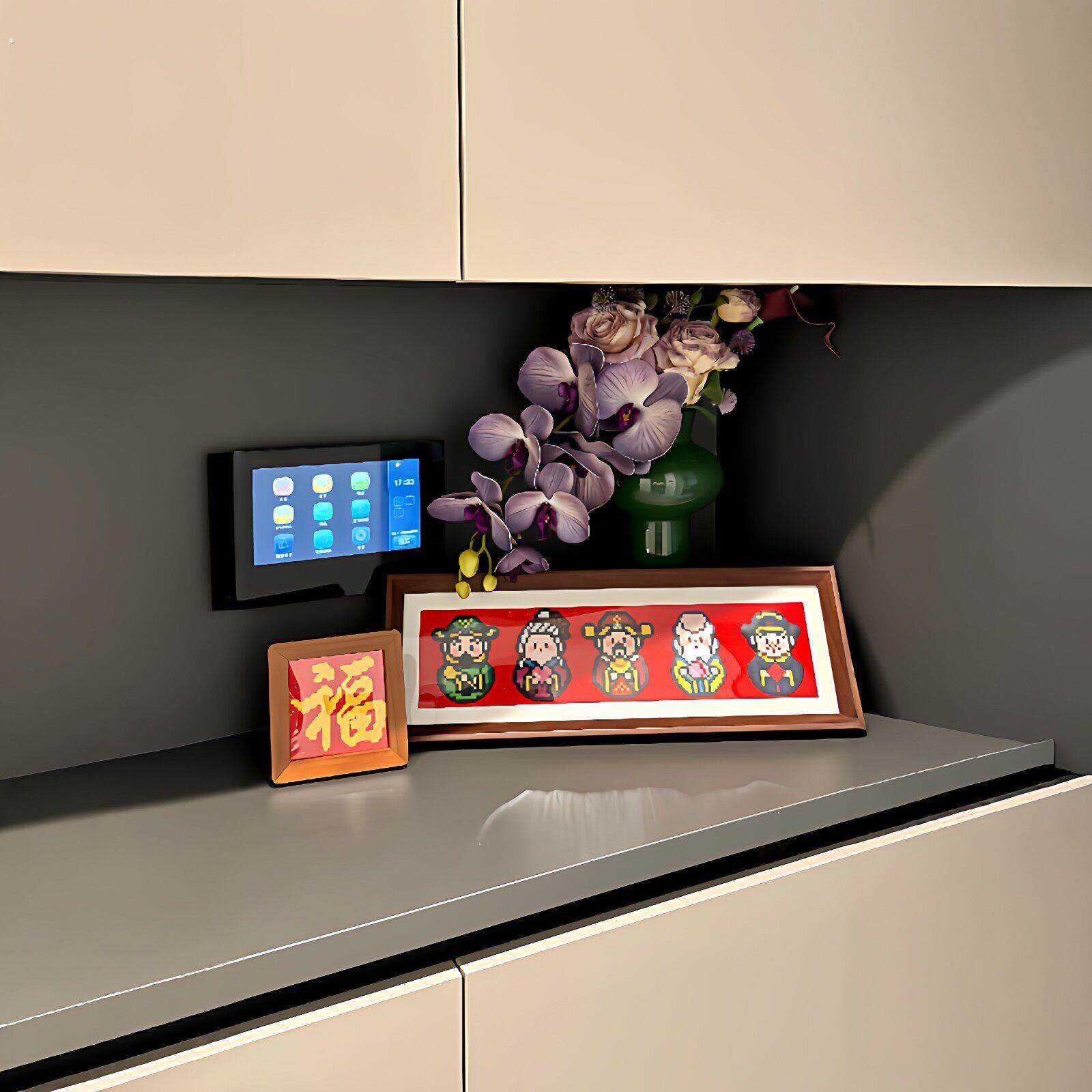 五福临门拼豆相框展示画框电视柜入户门玄关摆件元旦新年手工礼物