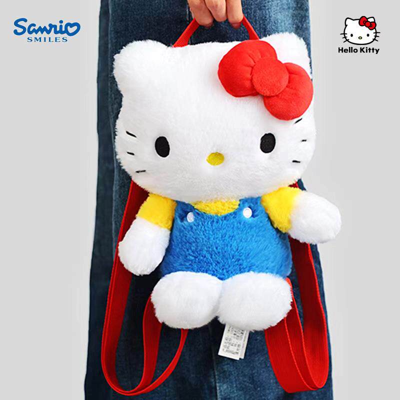 正版HelloKitty毛绒公仔书包凯蒂猫玩偶背包半人鱼儿童可爱双肩包