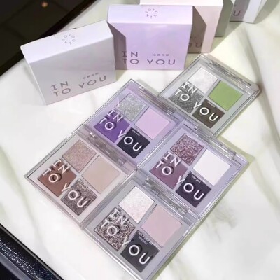 绝版！INTO YOU四事烟火转色眼影盘四色GR01哑光打底大地色SE01