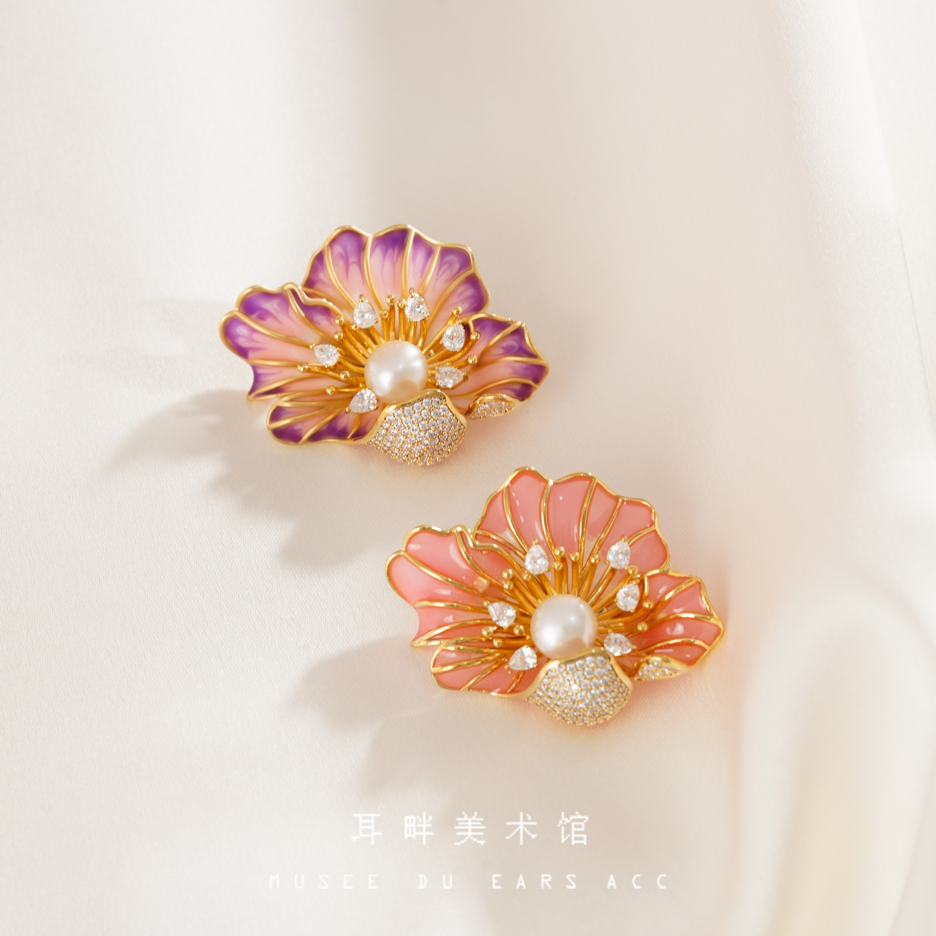 A海棠胸针高档女奢华气质