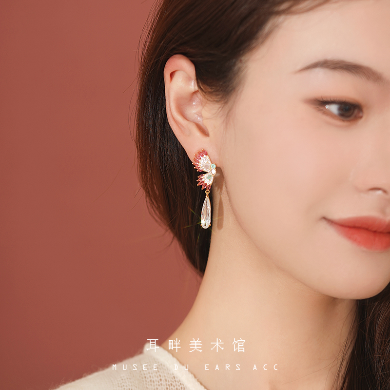 A天使之翼水滴耳环仙气质耳饰