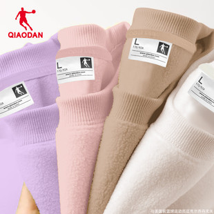 乔丹摇粒绒卫衣女2026春季新款官方正品圆领长袖保暖打底衫女款