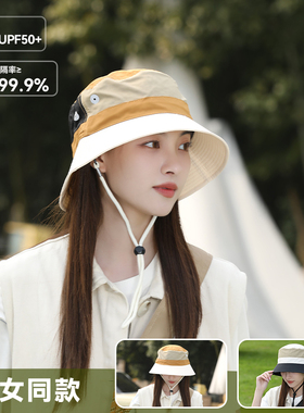 户外防晒渔夫帽女新款盆帽透气夏季薄款速干登山帽骑车遮阳帽子男