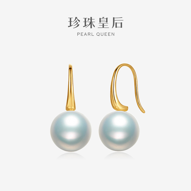 珍珠皇后 近正圆淡水珍珠耳饰18K金10-11mm耳钩,珠宝/钻石/翡翠,耳饰,淘宝优惠券,粉丝福利购,淘宝优惠卷
