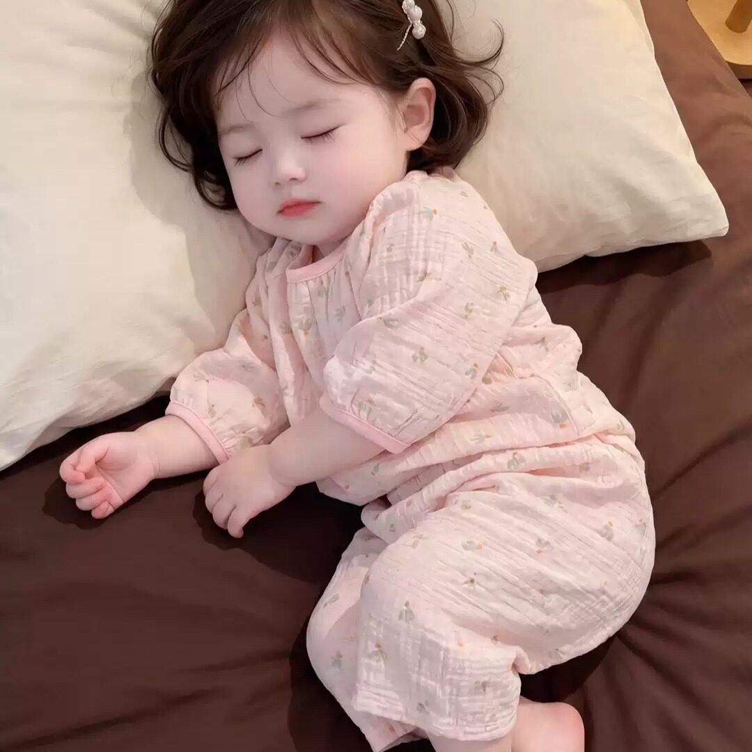 儿童睡衣套装夏薄款女宝宝两件式