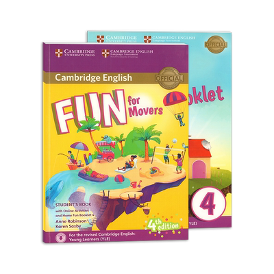 现货原版剑桥少儿英语二级考试Fun for movers 学生书+练习册小学生英语课本YLE官方备考教材 剑桥听说读写Cambridge english